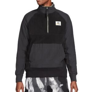 Nike Quarter Zip Fleece Pullover Black Unisex XL Gorpcore Athleisure Streetwear
